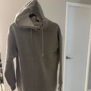 Women or men Gray Hooded Pullover Sweatshirt - Casual Everyday Hoodie